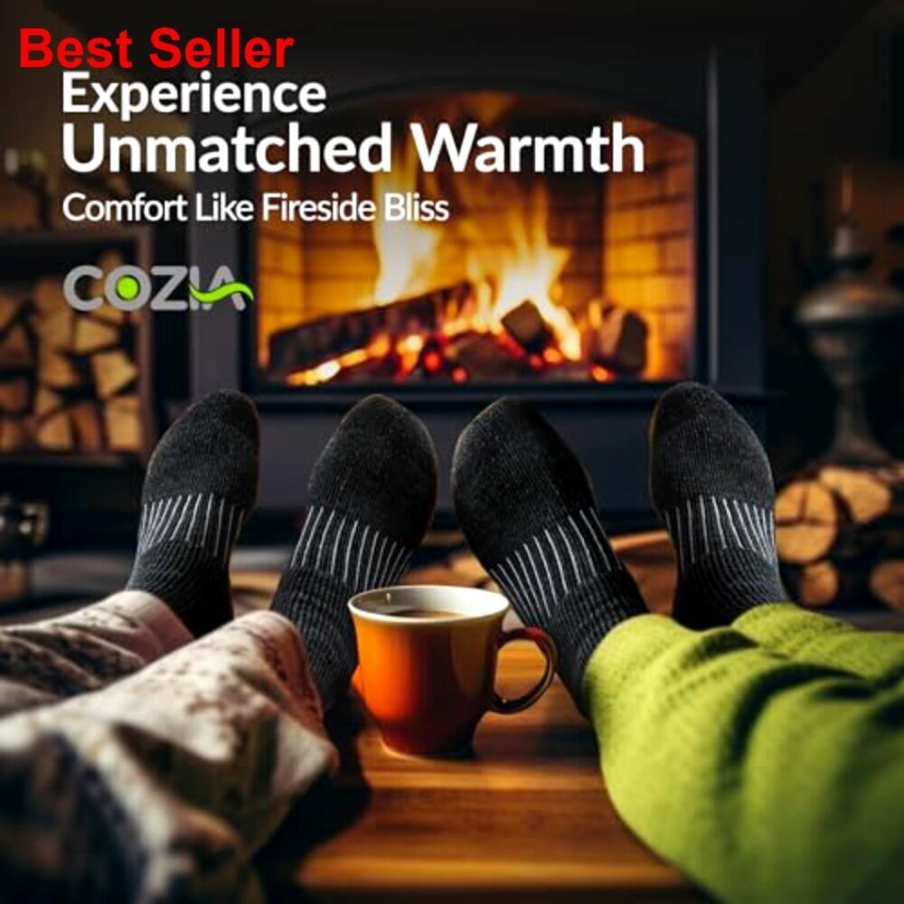 Merino Wool Thermal Socks for Men & Women, Winter Warm Cozy Hiking - Picture 2 of 6